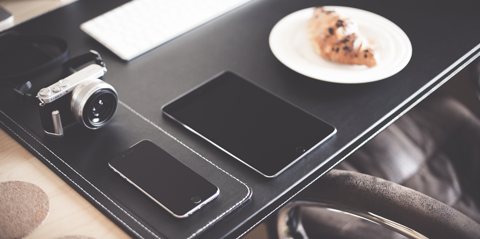 Image of Camera, Tablet and keyboard